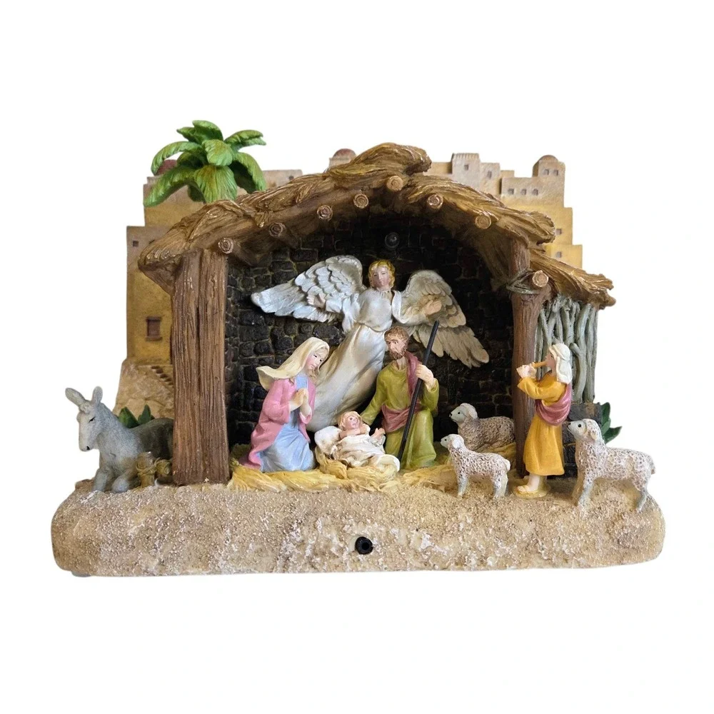 Vinrage Avon Bethlehem Nativity Scene Light-Up Musical Religious Christmas w/Box